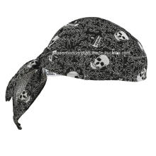 OEM Produce Customized Logo impreso algodón promocional cráneo Doo Rag Biker deportes Bandana Head Wrap Head bufanda